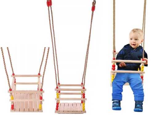 Fa gyerek hinta korláttal