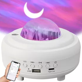   Sarki fény projektor éjjeli lámpa bluetooth hangszóróval