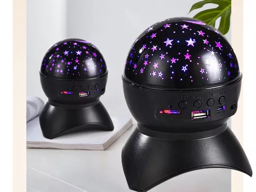 Csillagos égbolt projektor bluetooth hangszóróval - fekete