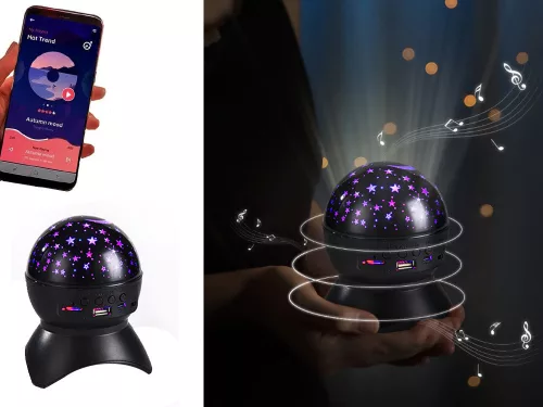 Csillagos égbolt projektor bluetooth hangszóróval - fekete