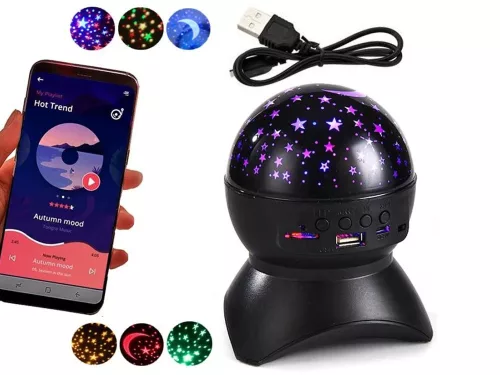 Csillagos égbolt projektor bluetooth hangszóróval - fekete