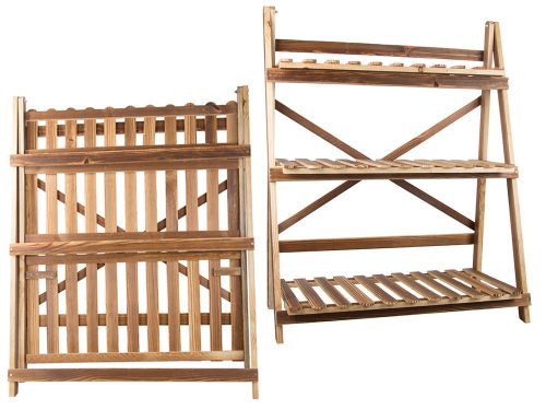 Fa virágtartó állvány - barna