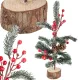 Karácsonyi asztal dísz, piros - 30cm
