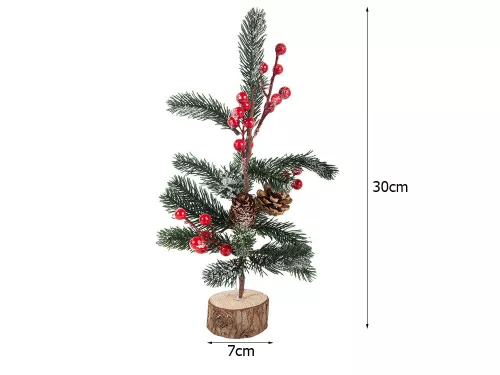 Karácsonyi asztal dísz, piros - 30cm