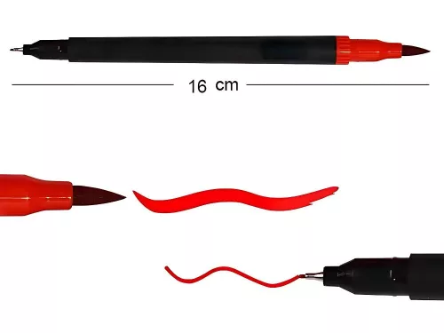 Kétoldalas filctoll készlet tokban - 100db