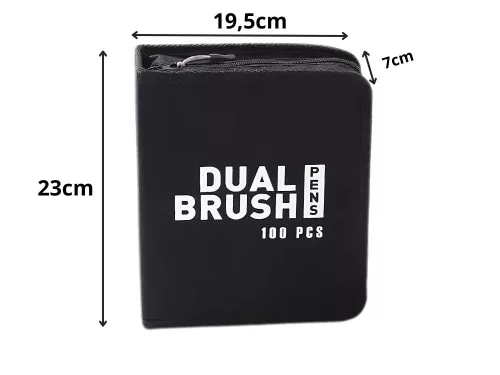 Kétoldalas filctoll készlet tokban - 100db