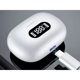 Vezeték nélküli bluetooth fülhallgató tokkal - fehér