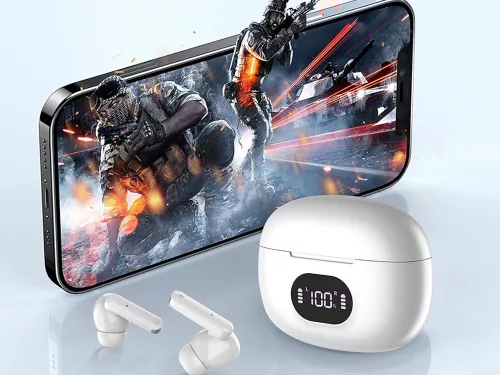Vezeték nélküli bluetooth fülhallgató tokkal - fehér