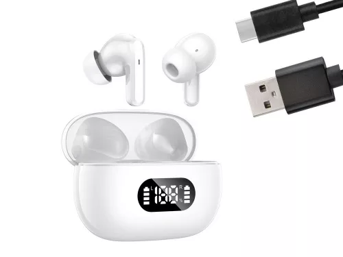 Vezeték nélküli bluetooth fülhallgató tokkal - fehér