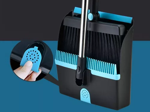 Állítható nyeles seprű és lapát készlet - fekete