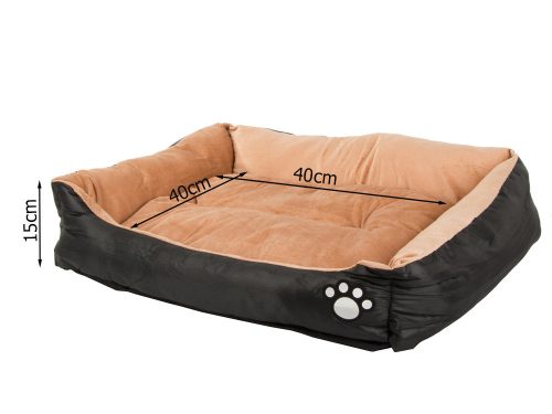 Plüss kutyafekhely, fekete - 40x40x15cm