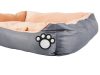 Plüss kutyafekhely, szürke - 40x40x15cm