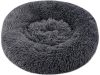 Kerek plüss kutyafekhely, sötétszürke - 100x15cm