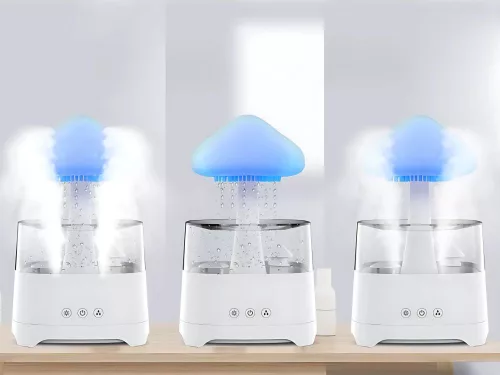 Gomba alakú párásító eső effekttel és RGB LED világítással - 450ml