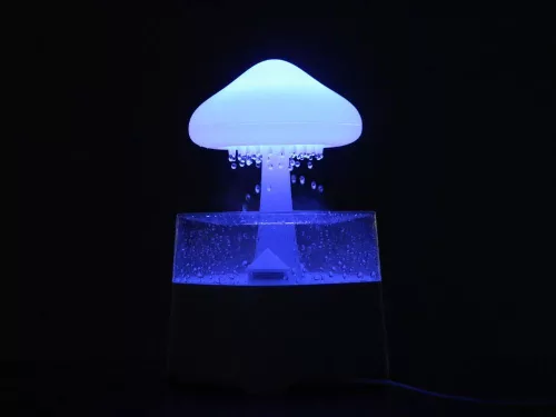 Gomba alakú párásító eső effekttel és RGB LED világítással - 450ml