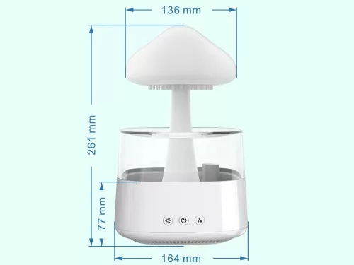Gomba alakú párásító eső effekttel és RGB LED világítással - 450ml