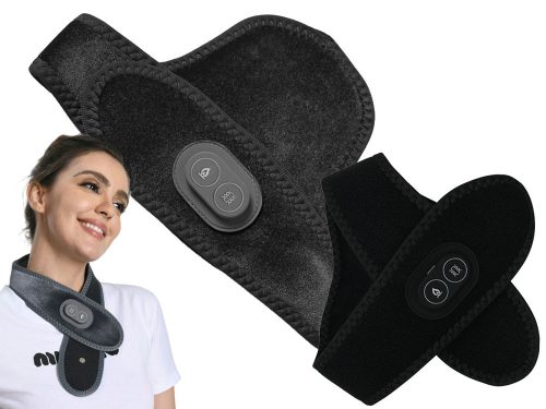 Nyakmasszírozó szalag melegítő funkcióval - fekete