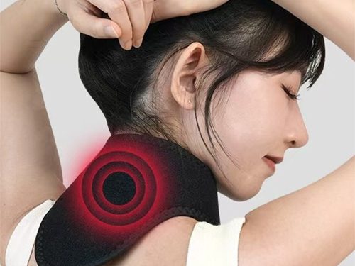 Nyakmasszírozó szalag melegítő funkcióval - fekete