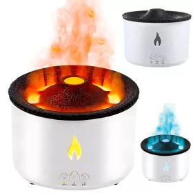   Párásító és aroma diffúzor vulkán hatású RGB LED világítással - 360ml