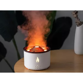   Párásító és aroma diffúzor vulkán hatású RGB LED világítással - 360ml