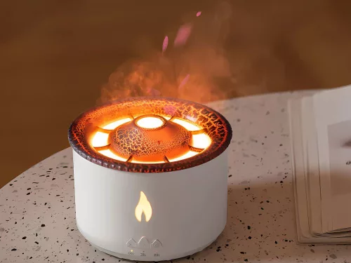 Párásító és aroma diffúzor vulkán hatású RGB LED világítással - 360ml