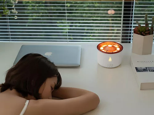 Párásító és aroma diffúzor vulkán hatású RGB LED világítással - 360ml