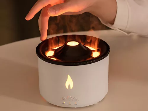 Párásító és aroma diffúzor vulkán hatású RGB LED világítással - 360ml
