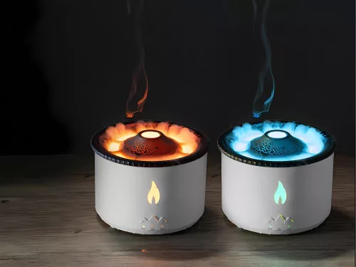 Párásító és aroma diffúzor vulkán hatású RGB LED világítással - 360ml