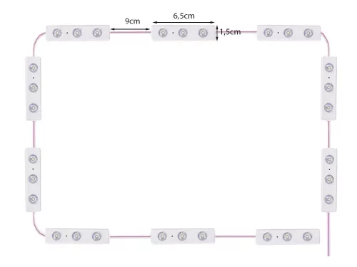 Öntapadós LED lámpa tükörre, USB - 330cm