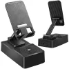Asztali telefontartó beépített bluetooth hangszóróval, fekete - 14x8x4cm