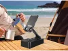 Asztali telefontartó beépített bluetooth hangszóróval, fekete - 14x8x4cm