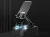 Asztali telefontartó beépített bluetooth hangszóróval, fekete - 14x8x4cm