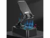 Asztali telefontartó beépített bluetooth hangszóróval, fekete - 14x8x4cm