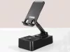 Asztali telefontartó beépített bluetooth hangszóróval, fekete - 14x8x4cm