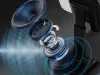 Asztali telefontartó beépített bluetooth hangszóróval és külső akkumulátorral - fekete