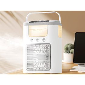 Akkumulátoros asztali ventilátor párásítóval - 600ml