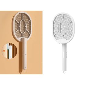   2 az 1-ben akkumulátoros légycsapó és UV rovarírtó lámpa - fehér