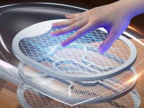 2 az 1-ben akkumulátoros légycsapó és UV rovarírtó lámpa - fehér