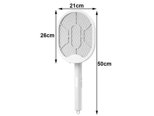 2 az 1-ben akkumulátoros légycsapó és UV rovarírtó lámpa - fehér