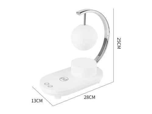 RGB LED éjszakai lámpa vezeték nélküli töltővel és bluetooth hangszóróval
