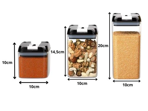 Légmentesen záródó konyhai tárolókészlet - 4db