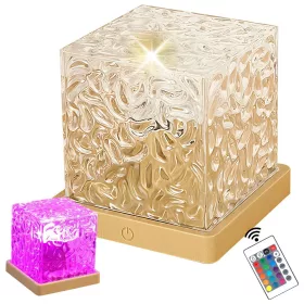   Dekoratív akkumulátoros RGB LED kocka lámpa távirányítóval