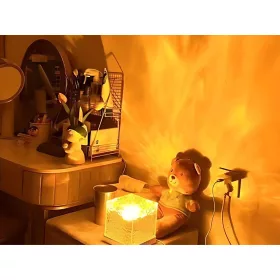   Dekoratív akkumulátoros RGB LED kocka lámpa távirányítóval