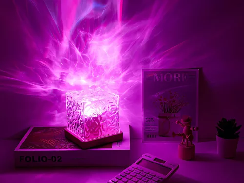 Dekoratív akkumulátoros RGB LED kocka lámpa távirányítóval