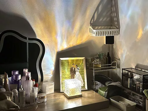 Dekoratív akkumulátoros RGB LED kocka lámpa távirányítóval