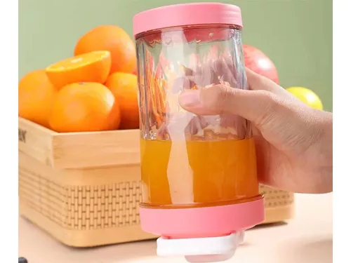 Akkumulátoros smoothie turmixgép levehető pohárral, rózsaszín - 600ml