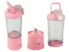 Akkumulátoros smoothie turmixgép levehető pohárral, rózsaszín - 600ml