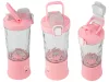Akkumulátoros smoothie turmixgép levehető pohárral, rózsaszín - 600ml