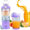 Akkumulátoros smoothie turmixgép levehető pohárral, lila - 600ml