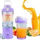 Akkumulátoros smoothie turmixgép levehető pohárral, lila - 600ml